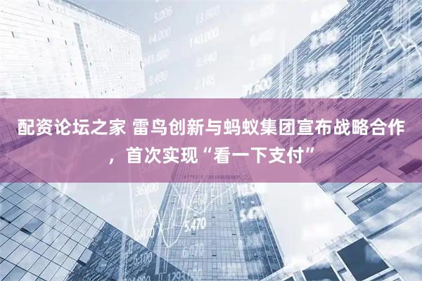 配资论坛之家 雷鸟创新与蚂蚁集团宣布战略合作，首次实现“看一下支付”